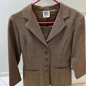 Mixed Blues Jacket and Skirt Set (Size 5)